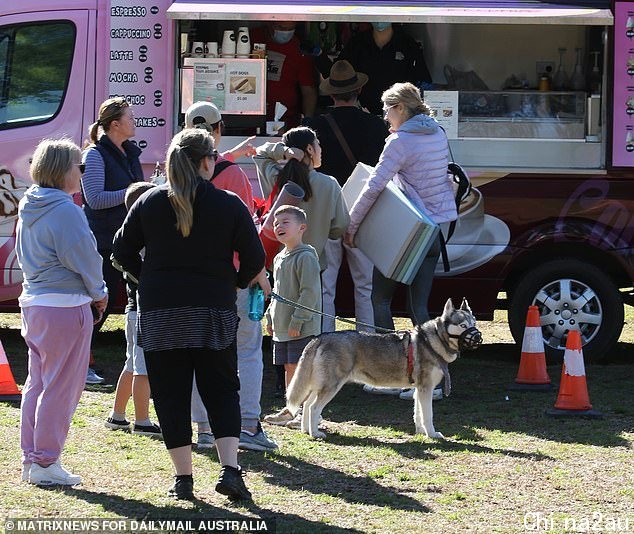 The turnaround in Sydney's Covid cluster numbers depend on everyone continuing to play their part, says NSW Premier Gladys Berejiklian. Seen here is a busy ice cream van at Centennial Park