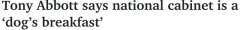 前总理艾伯特抨击国家内阁“一团糟，最多算协