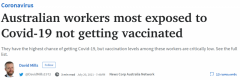 澳洲这些行业最易感染病毒！但疫苗接种率都很