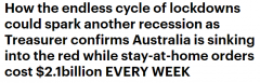 悉尼“封城”或持续到9月份，澳洲恐将陷入经济