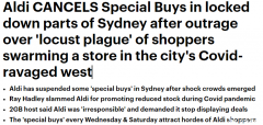 “就像蝗灾！”悉尼封锁区Aldi特卖会人头攒动，