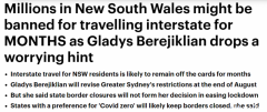 州长放话：悉尼有望8月底“解封”，但州边境不