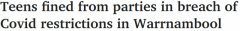 “封城”期，维州青少年开派对，被罚$2.1万（图