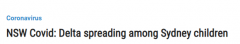 Delta正在悉尼儿童群体中扩散！5周内近400名10岁以
