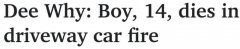 悉尼北区汽车“莫名”起火，后座14岁男孩独自在