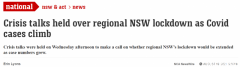 悉尼及偏远地区“封锁”期料将延长，只待今日
