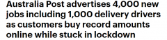 紧急招人啦！配送需求暴增，澳邮招聘4000名新员