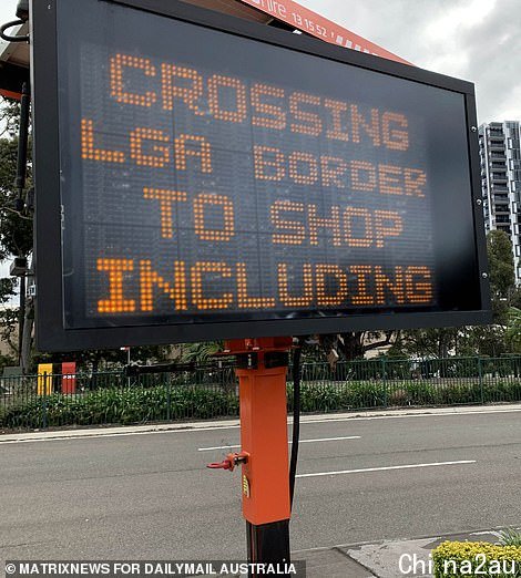 A series of ominous council signs outside Westfield Eastgardens warns residents not to cross the road to go shopping