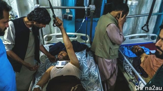 Family members visit wounded patients who have been admitted into Wazir Akbar Khan Hospital. in Kabul, Afghanistan