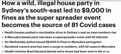 悉尼9人违规开趴被罚$9000！当地另一场派对已致