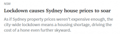 封锁致住房严重短缺，悉尼房价迎来新一轮猛涨