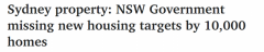 悉尼新建住房数量跌至6年新低，工党：政府“举