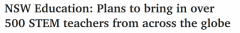 新州全球招聘500名STEM教师，政府协助解决签证及