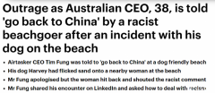 澳企华裔CEO海滩遛狗遭种族歧视，被骂“滚回中