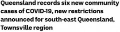 昆州新增6例社区传播！今日起，布里斯班等地开