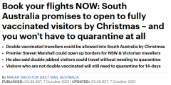 南澳计划圣诞节前开放州界！新维两州民众可入