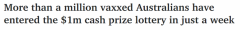 “打疫苗抽百万澳元”活动火热进行中，一周内