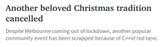 墨尔本著名圣诞彩灯活动今年再度取消！受疫情