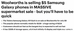 三星手机仅售$5！大批澳人涌入Woolies抢购，部分