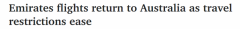 11月2日起可飞迪拜！阿联酋航空向澳人开放，乘