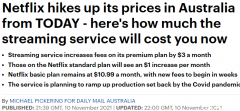 澳人看电视更贵了！今日起Netflix大幅涨价，高级