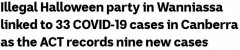 首都领地新增9例社传！堪培拉万圣节派对成“超