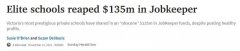 澳洲多所私校实现盈余，却分走$1.35亿JobKeeper补贴