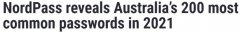 澳人“最常用密码”Top 20大曝光，多数不到一秒
