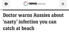 澳洲小哥去海滩玩了一趟后，脚后跟突然酸痛不