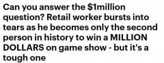 参加问答节目，赢得百万奖金！澳男喜极而泣（