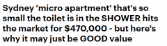 澳洲最小一居室？悉尼“迷你公寓”已上市，售