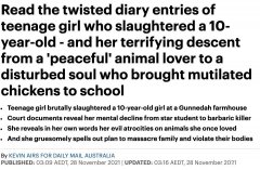 细思极恐！澳洲14岁少女杀人后，“杀人日记”公