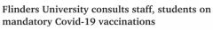 Flinders或将要求学生和教职员工强制接种疫苗！