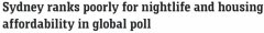 尴尬！全球37个城市中，悉尼“夜生活”倒数第二