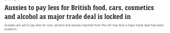 澳洲与英国达成新贸易协定，系列英国商品将迎