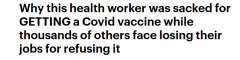 澳员工因接种了疫苗而被解雇，涉事方称其违背