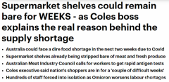 Omicron横扫澳洲，各地超市货架被抢空！短缺恐持