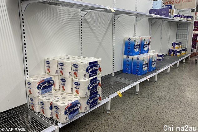 Toilet paper also appears to be in short supply at some supermarket stores across Sydney