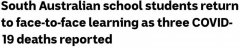 南澳新增1027，病亡3例！今日起所有学生返校，教