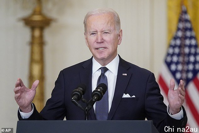 Ms Devine compared the situation in Australia to life in the US under President Joe Biden (pictured) with record debt, high inflation and millions of illegal immigrants