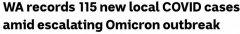 西澳新增社传115例，疫情以来日增首次破百！反