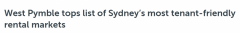 悉尼20个区列为租户“最友好”区，5个距CBD不到