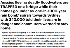 悉尼将迎千年一遇暴雨，超30万人面临危险！通勤