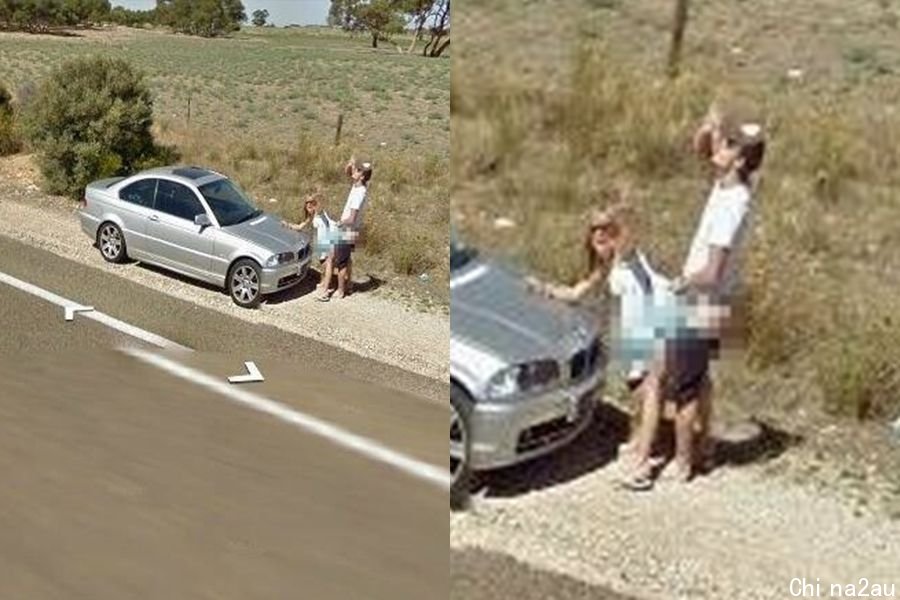 ▲▼ Google街景拍到情侣在路边停车野战。（图／翻摄自Reddit）