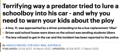 悉尼惊现多起诱拐儿童案，都发生在学校附近！