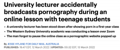 最担心的事情发生了! 澳洲大学教授网课忘关电脑