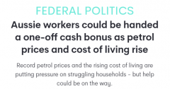 联邦财政预算案公布在即，工薪族有望领现金，