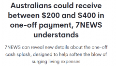 曝澳洲将发放一次性补贴，金额或达$400！以减轻