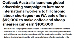 澳洲劳动力短缺严重！10万一年都没人干！政府开
