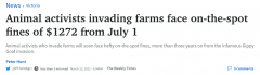 维州刚刚通过一项新法：专门整治乱闯农场，发
